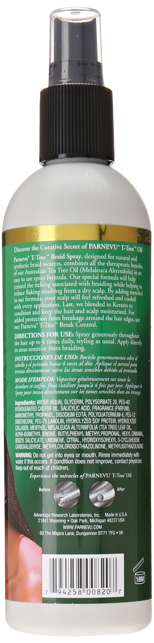 Parnevu T-Tree Braid Spray bottle with spray nozzle for easy application.