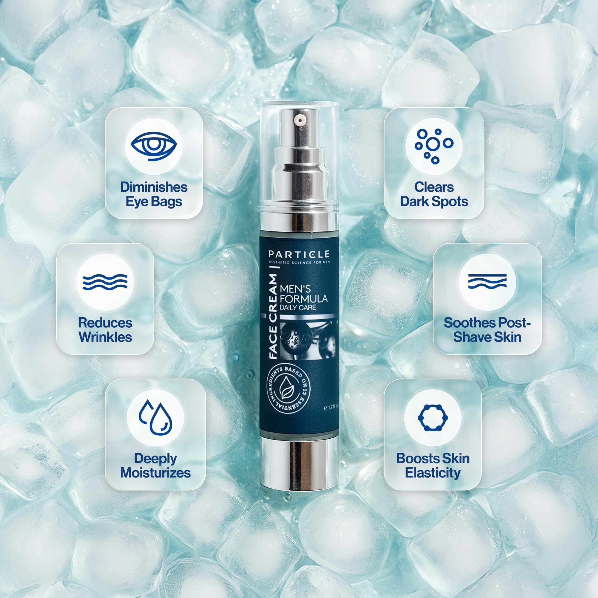 Particle 6-in-1 Face Cream texture shown for quick absorption.