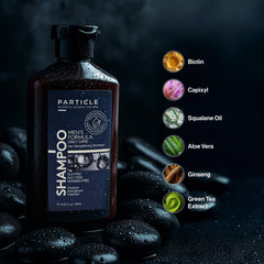 Particle Hair Thickening Shampoo for Men hand-lathering demonstrates easy cleansing