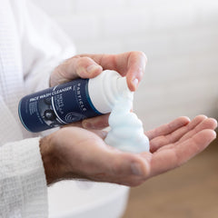 Particle Mens Face Wash foam-application captures quick lather for busy mornings