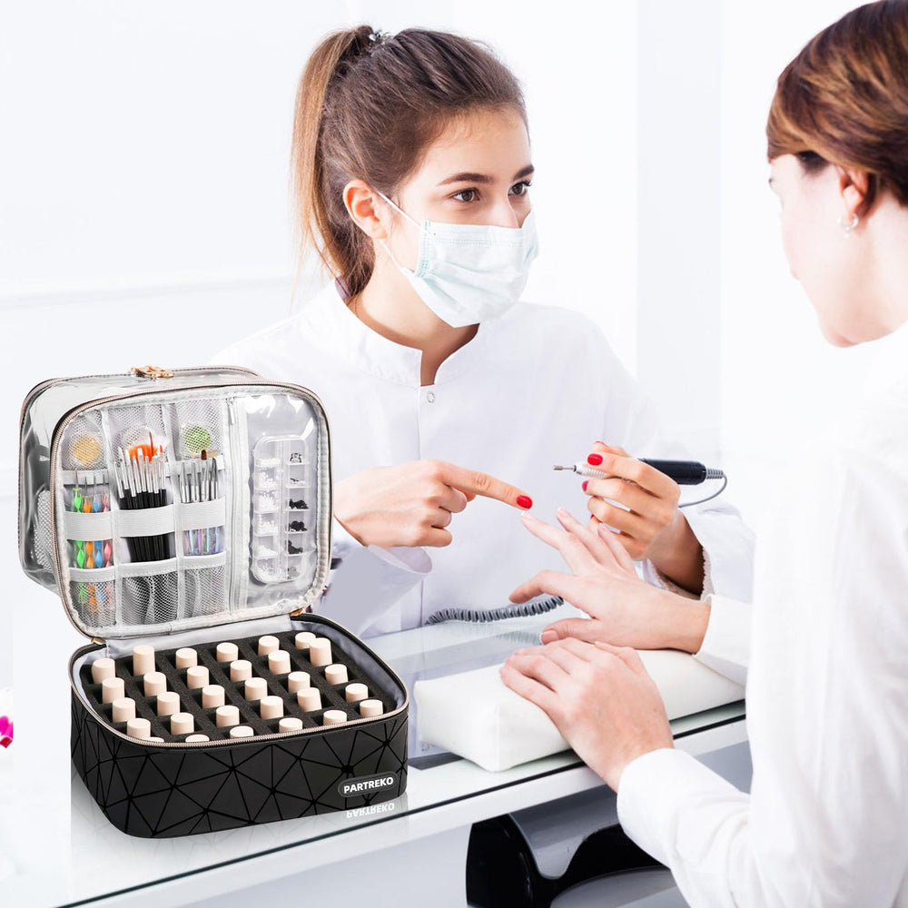 Partreko compact-travel-case illustrates portable luggage-friendly manicure storage