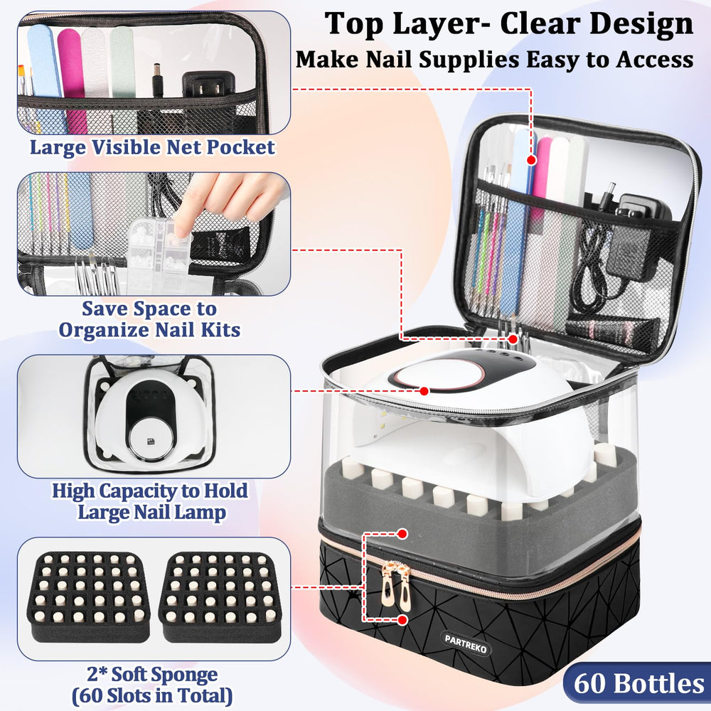 Partreko nail-lamp-compartment shows easy access to tools during manicures
