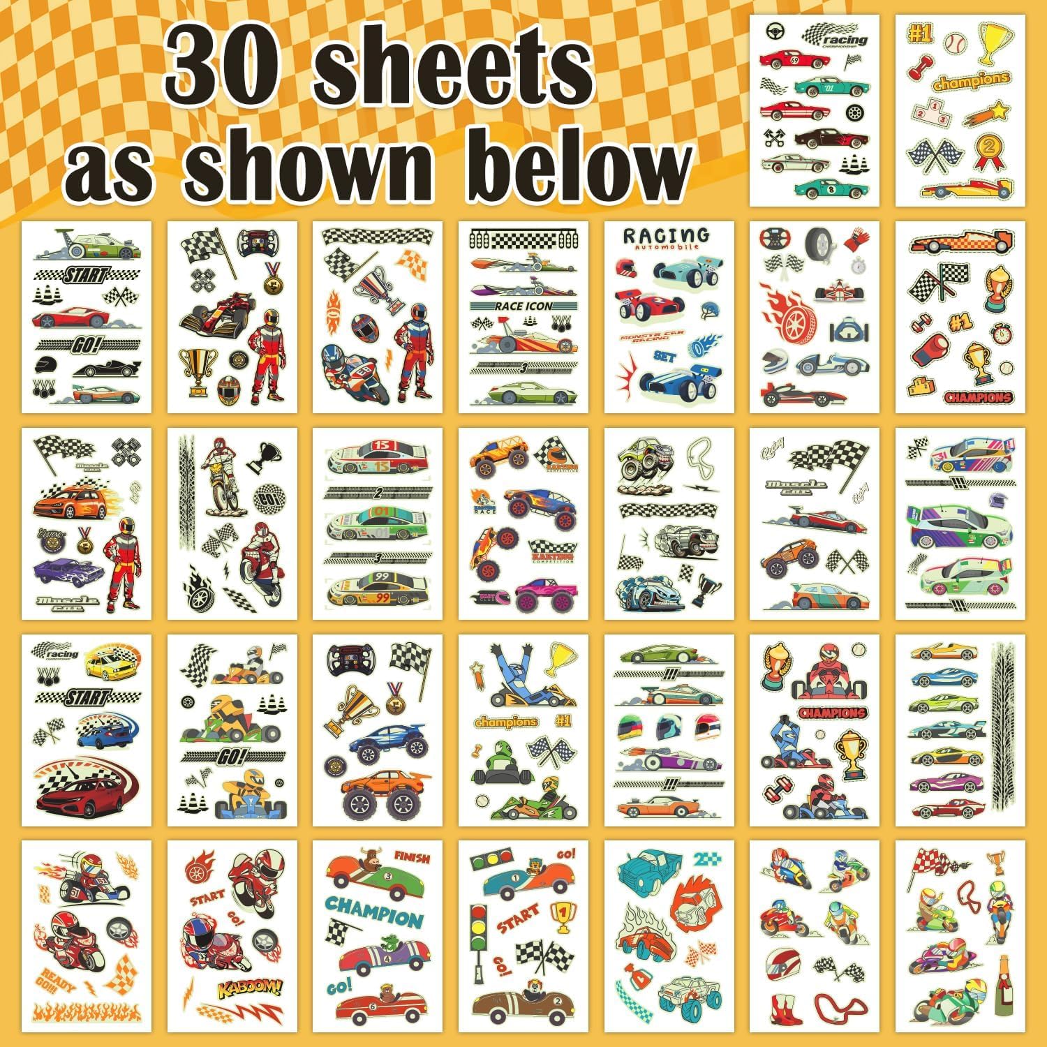 PARTYWIND car tattoo designs provide quick apply options for fun party games and rewards.