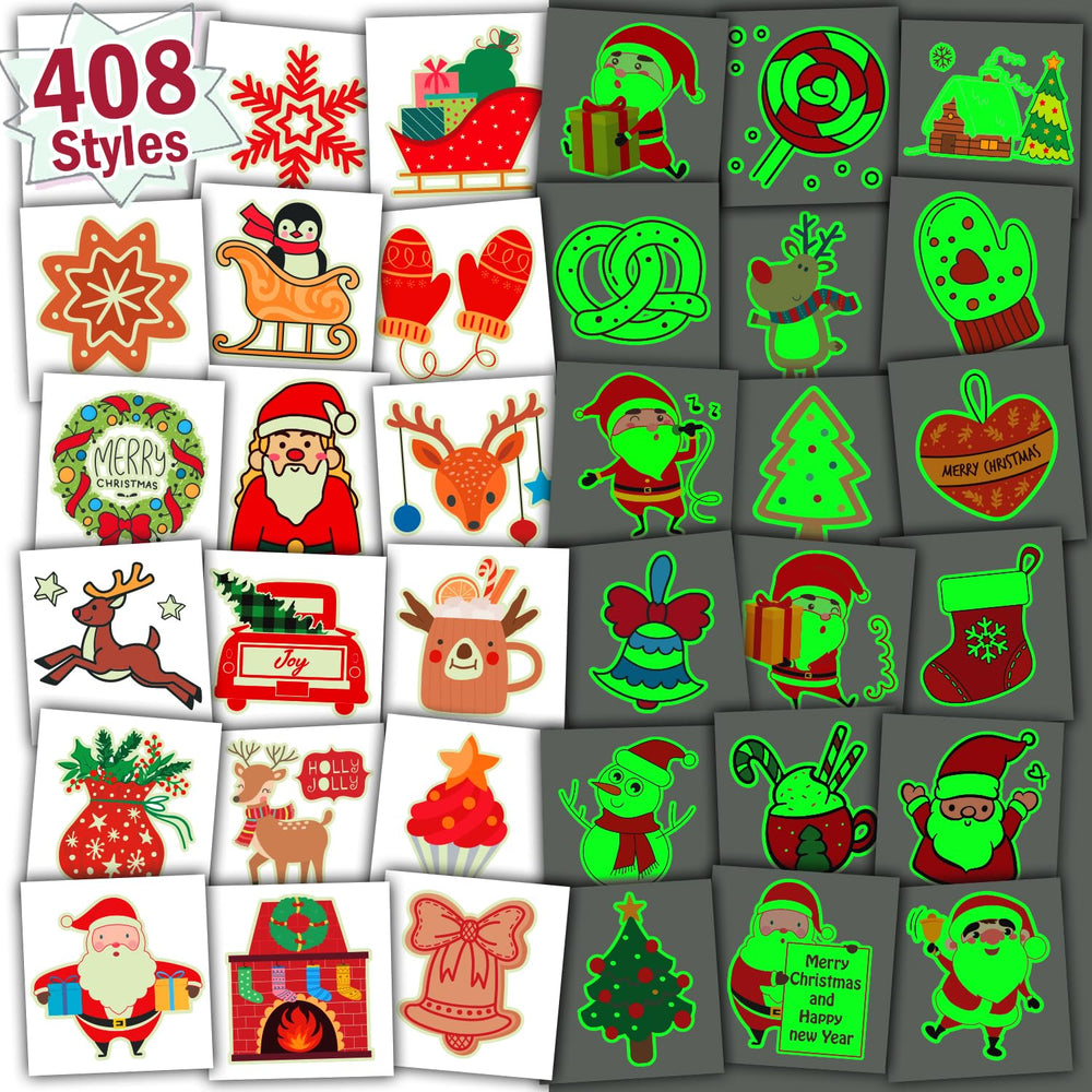 PARTYWIND glow-christmas-tattoos-pack glows for kids' party favors