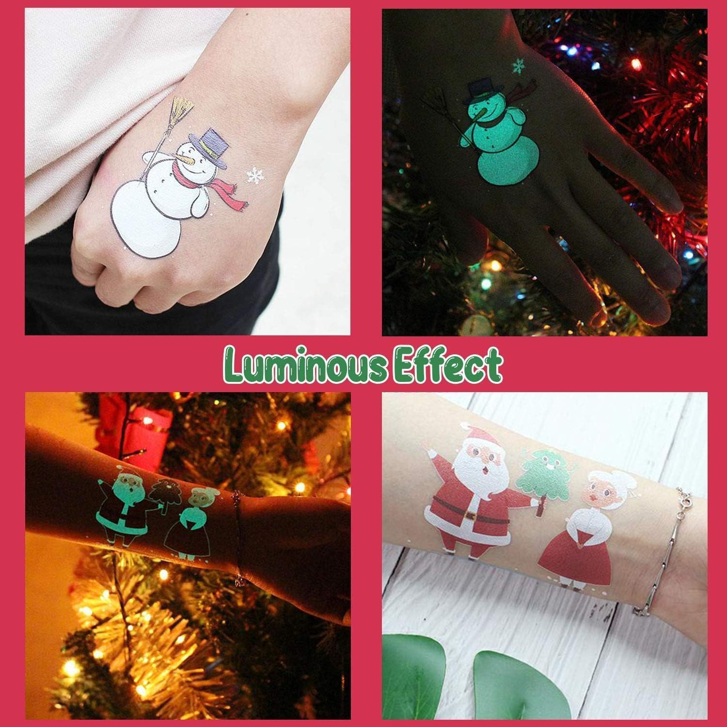 PARTYWIND glow Santa tattoo brightens holiday moments and serves as a playful stocking stuffer.