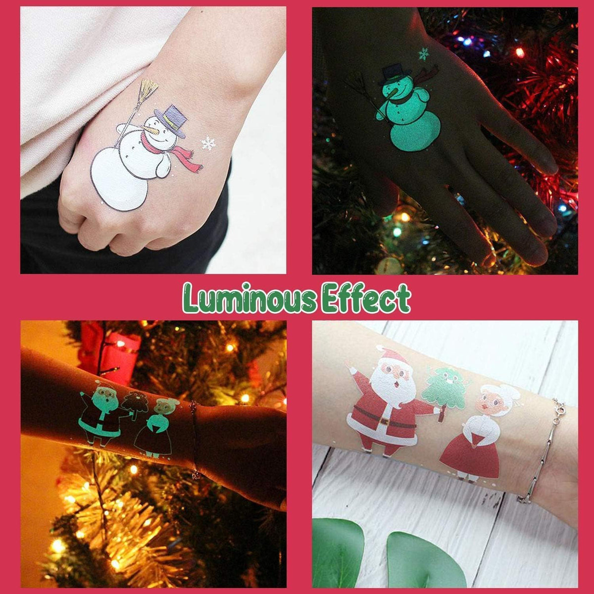 PARTYWIND glow Santa tattoo brightens holiday moments and serves as a playful stocking stuffer.