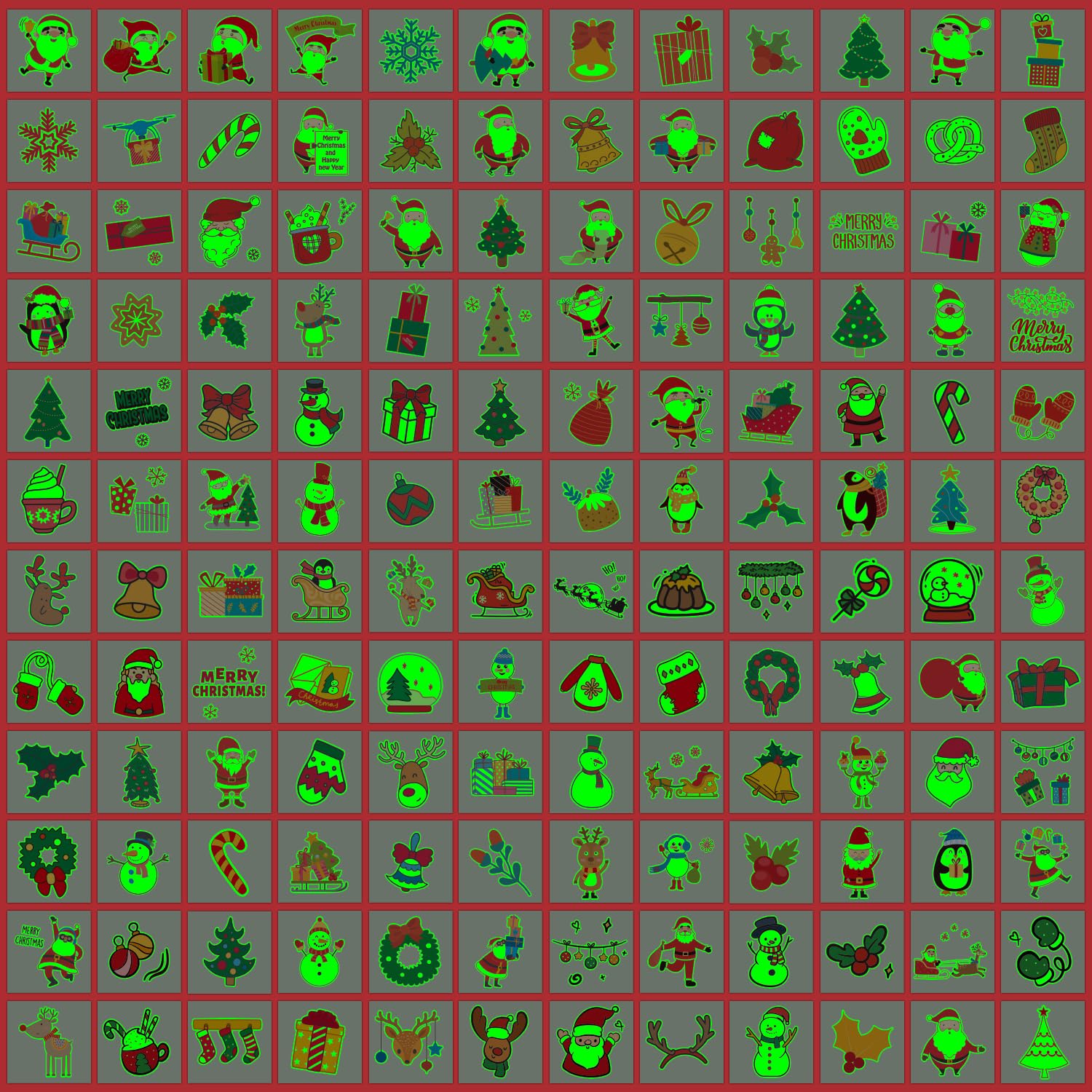 PARTYWIND xmas-tree-tattoos glow for festive decorations and gifts