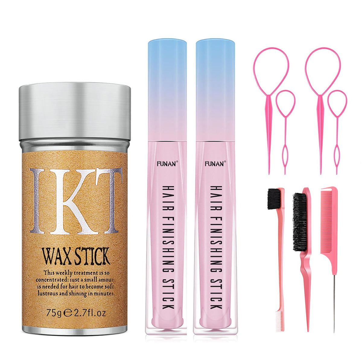 PasaRose hair wax stick closeup showing natural plant-based formula for shine and control