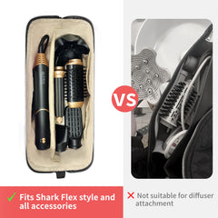 PASMAN Shark Flex Style Case padded interior cushions wands and dryers during travel.