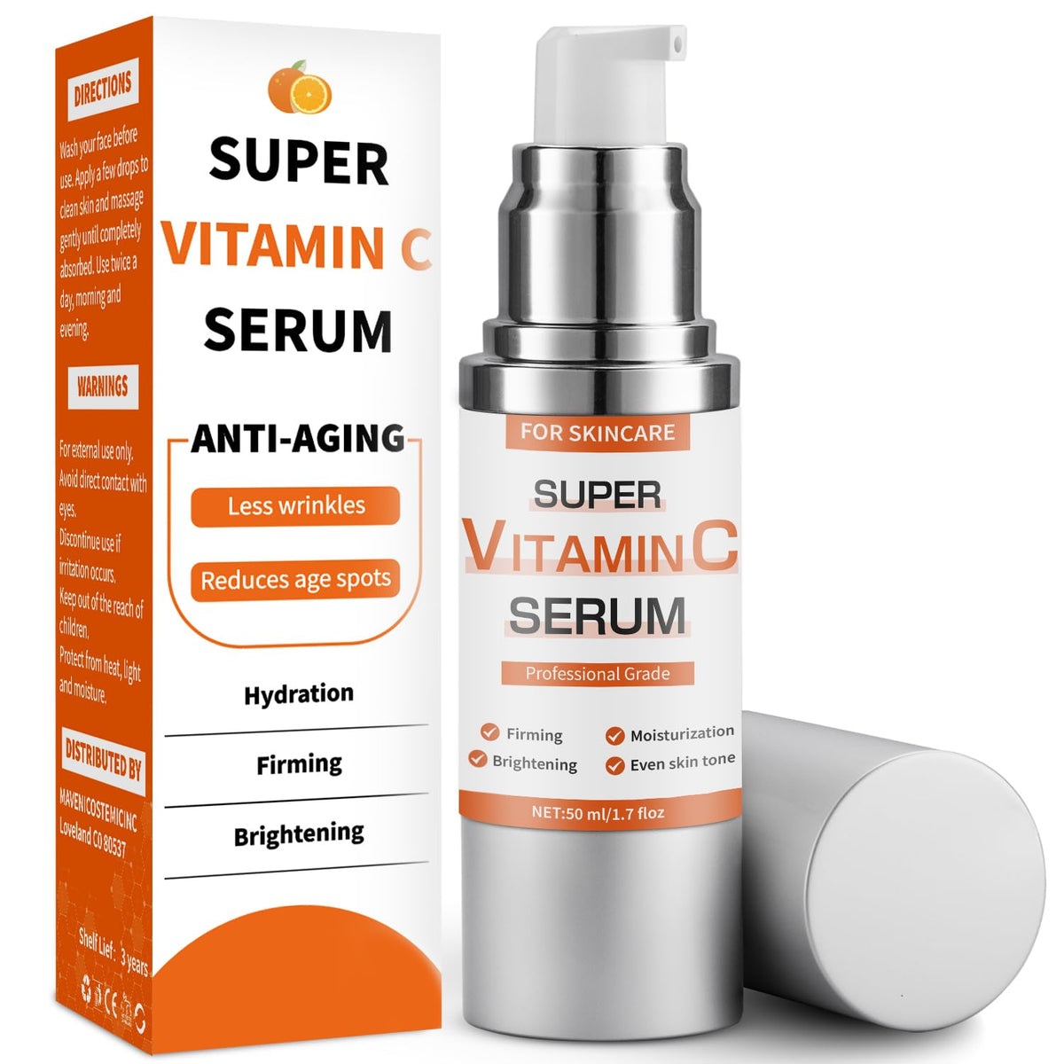 Pasver Isles Super C Serum bottle closeup—hydrating, lightweight formula for mature skin.