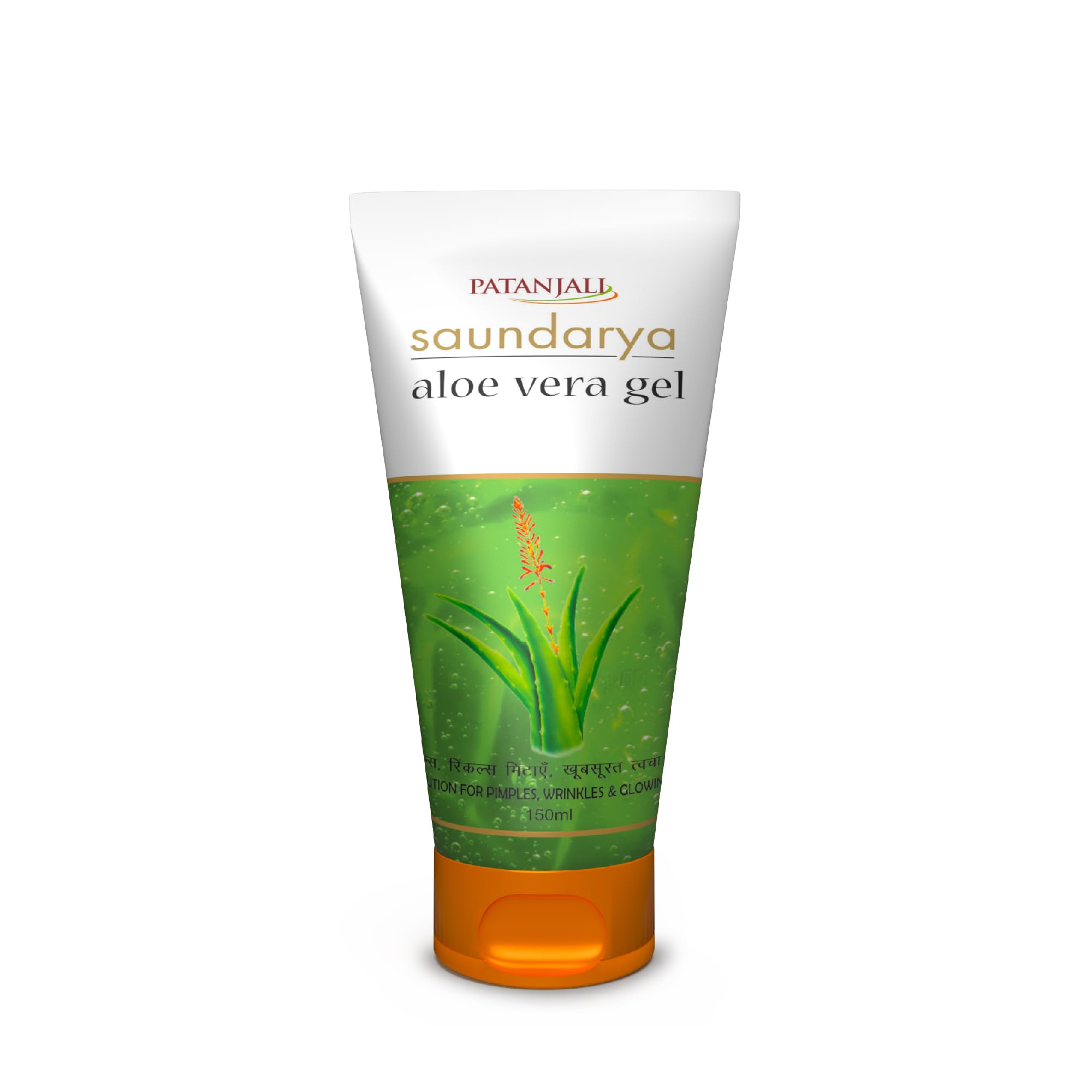 Patanjali Aloe Vera Gel 150ml bottle front showing lightweight hydration for daily use.