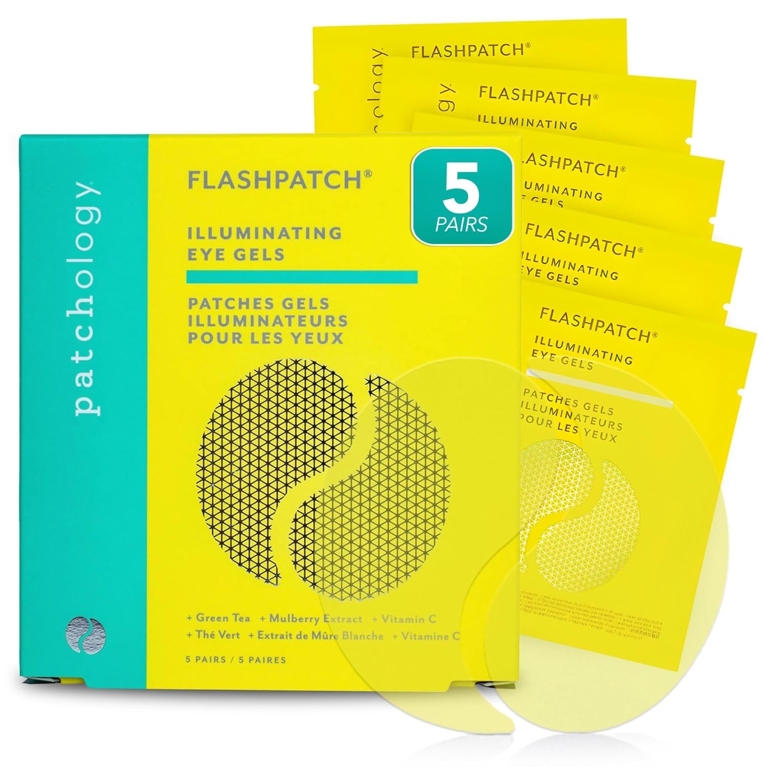 Patchology FlashPatch illuminating eye gels close-up for quick under-eye brightening