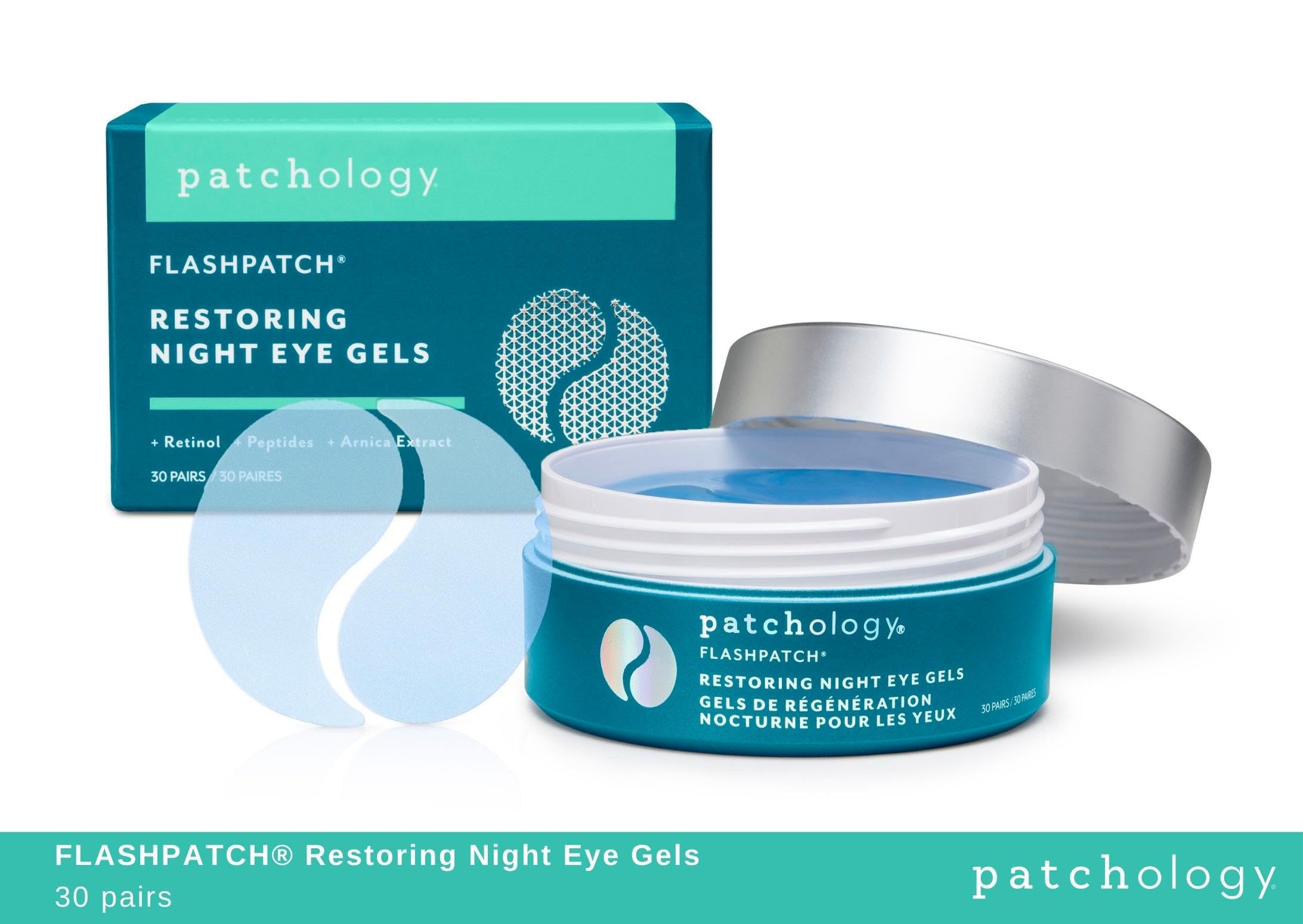 Patchology Restoring Eye Patches morning glow after overnight use.