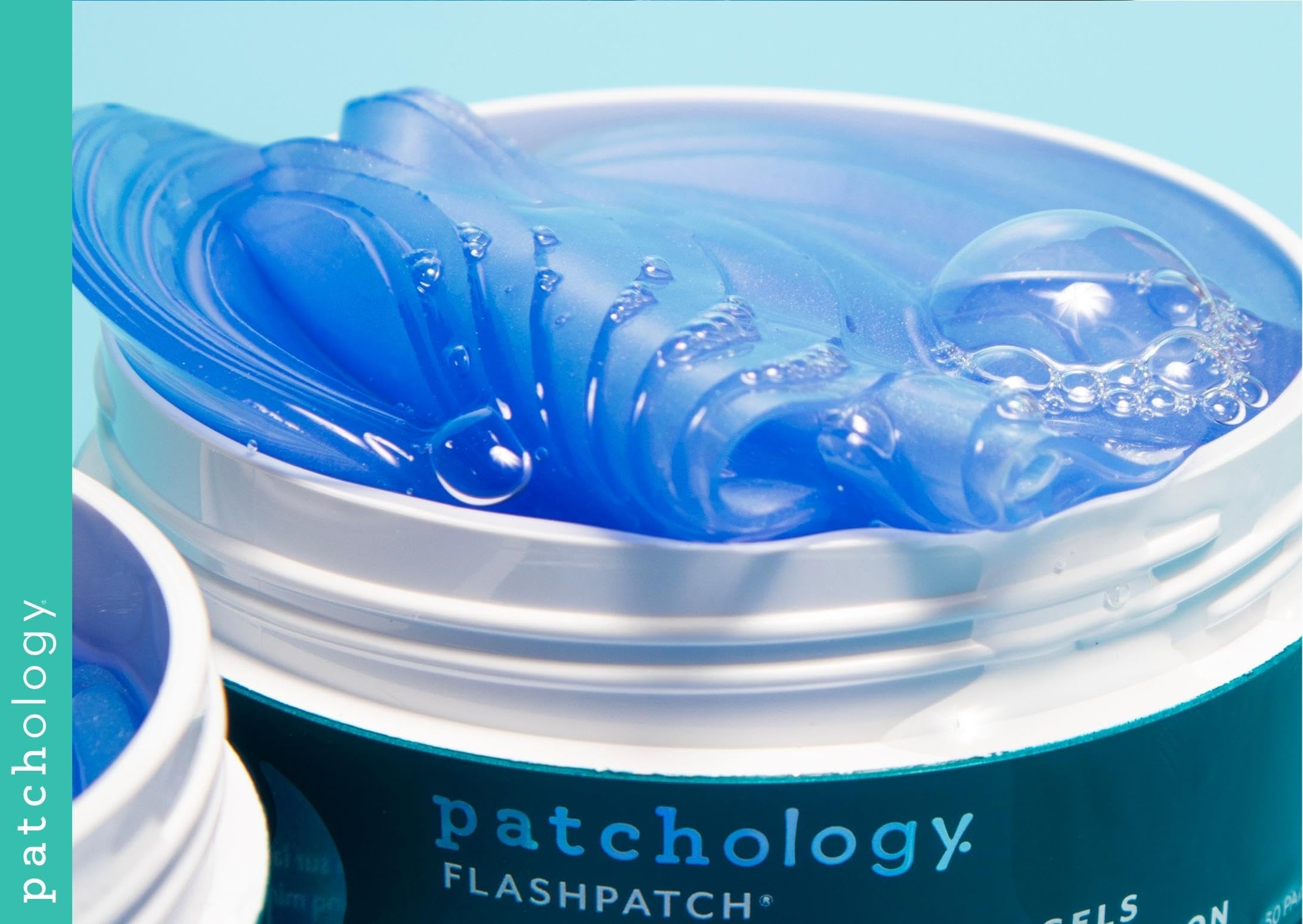 Patchology Restoring Eye Patches applied under-eye area showing refreshed appearance.
