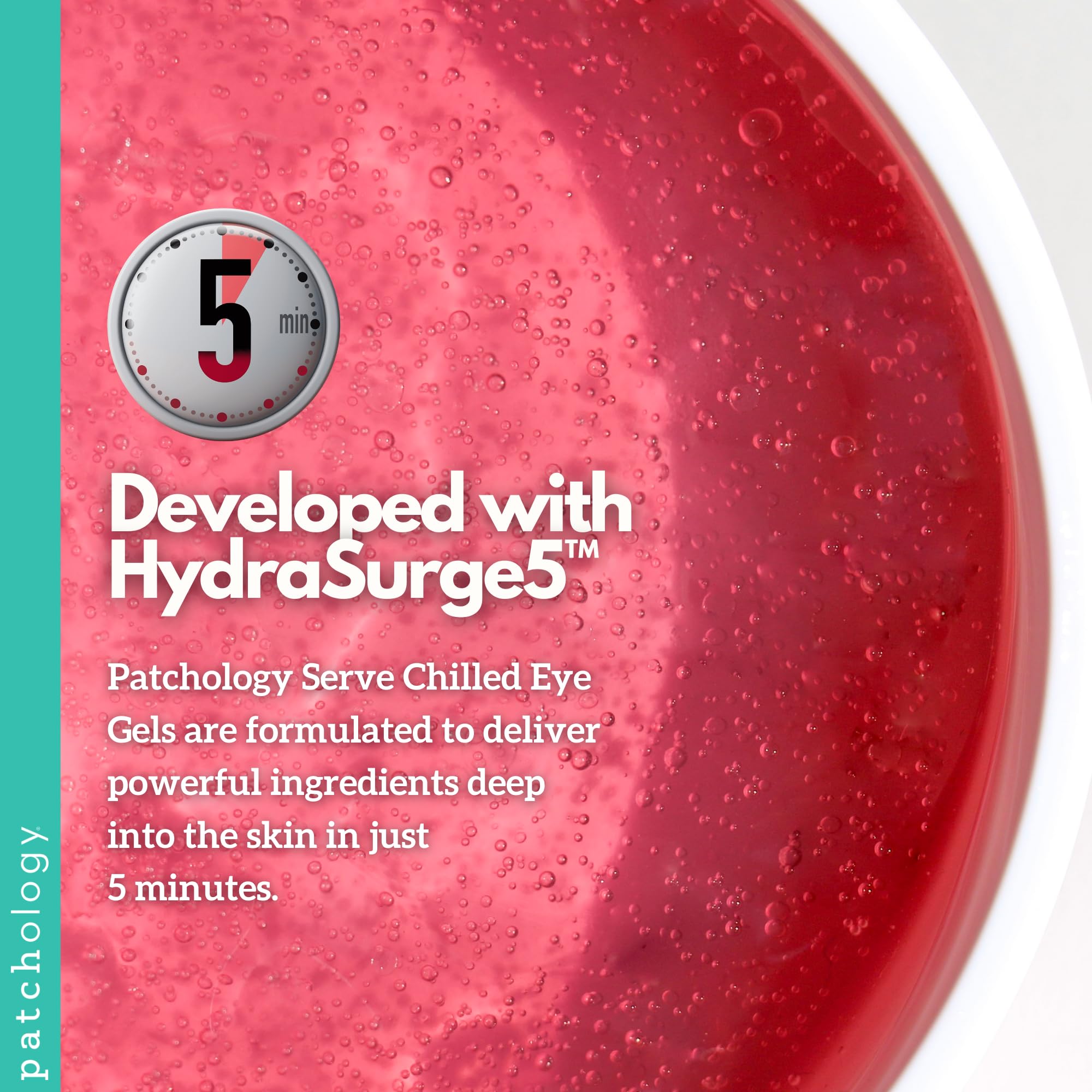 Patchology Serve Chilled Rosé Eye Gels lifestyle shot, cooling ritual for tired eyes.