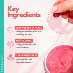 Patchology Serve Chilled Rosé Eye Gels patch texture closeup, soothing hydration through the gel.