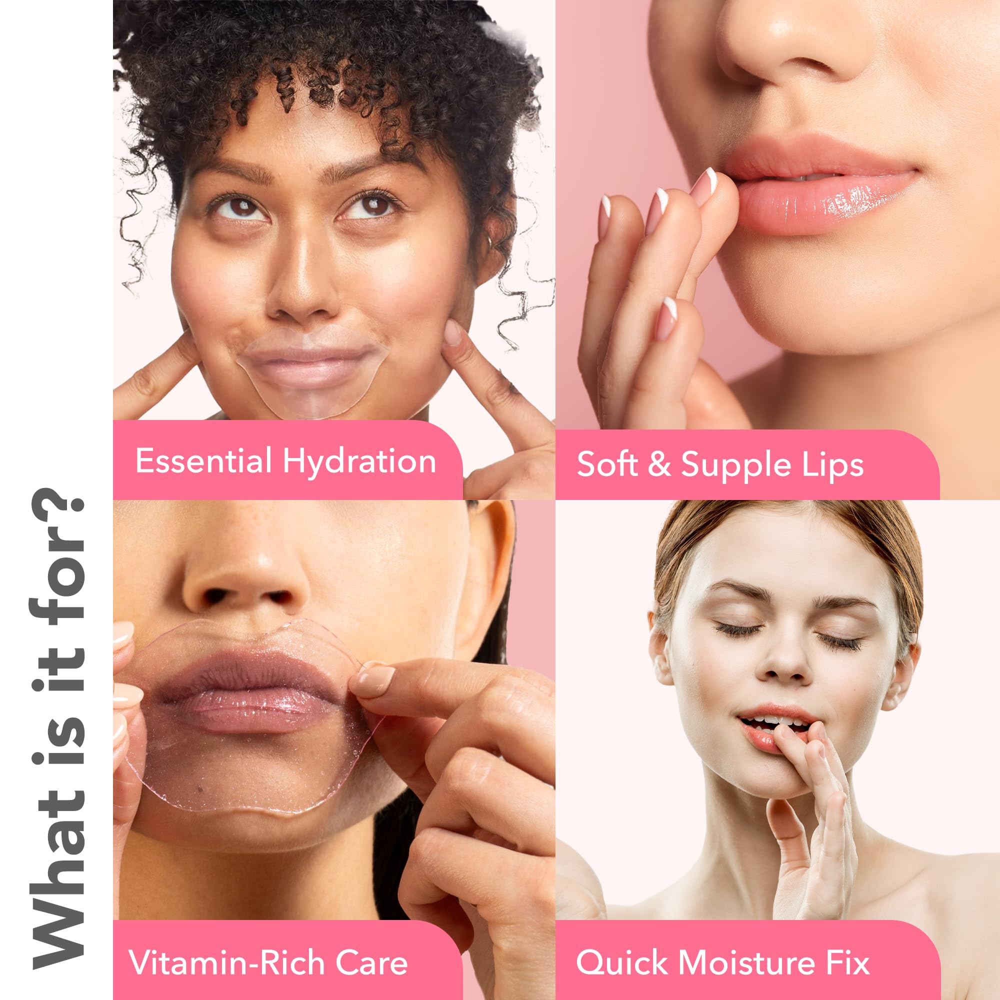 Patchology Serve Chilled Rosé Lip Mask sachet closeup shows strawberry-infused moisture for dry lips.