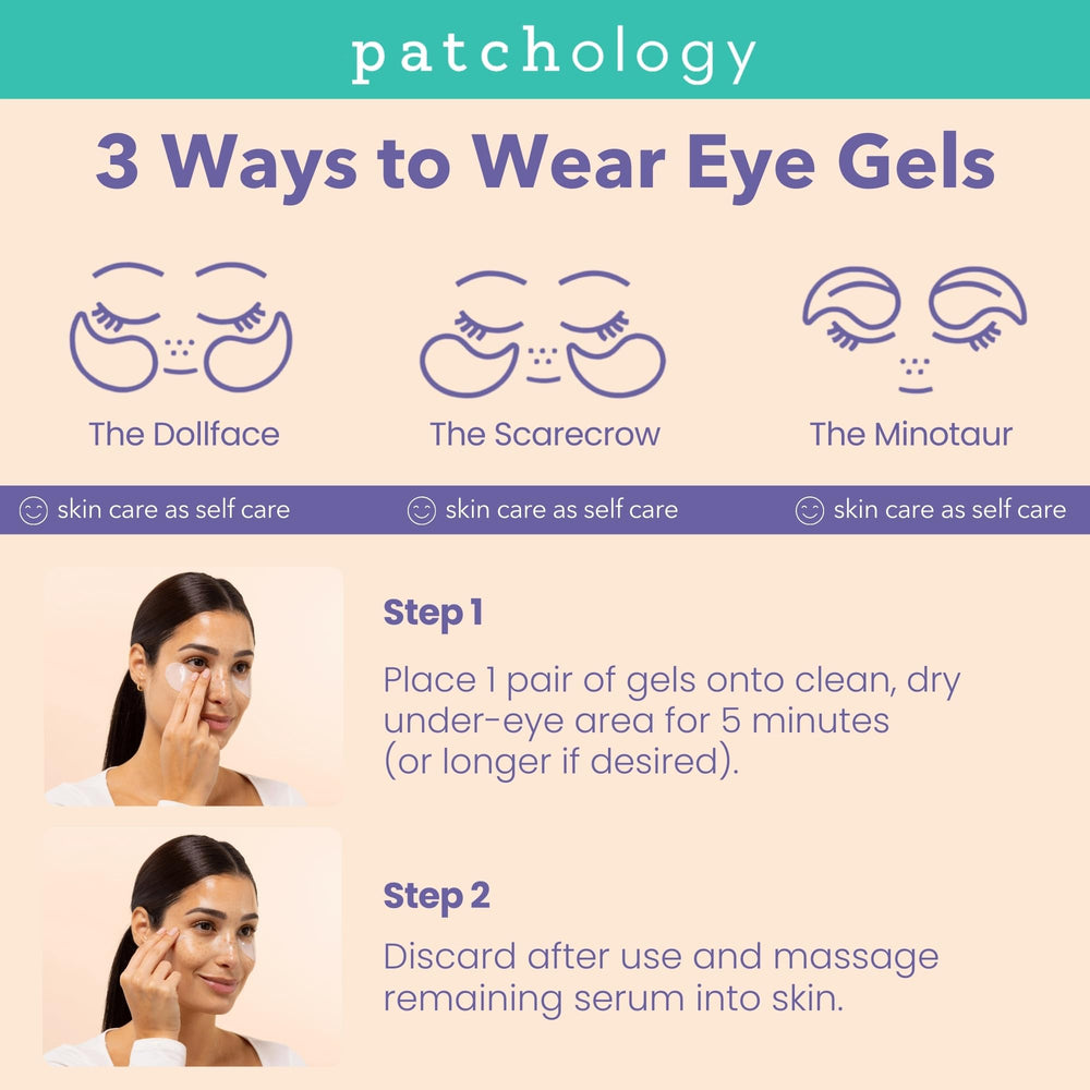 Patchology Skin Remedy Soothing Eye Gels sensitive-skin focus indicates fragrance-free hydration for delicate skin.