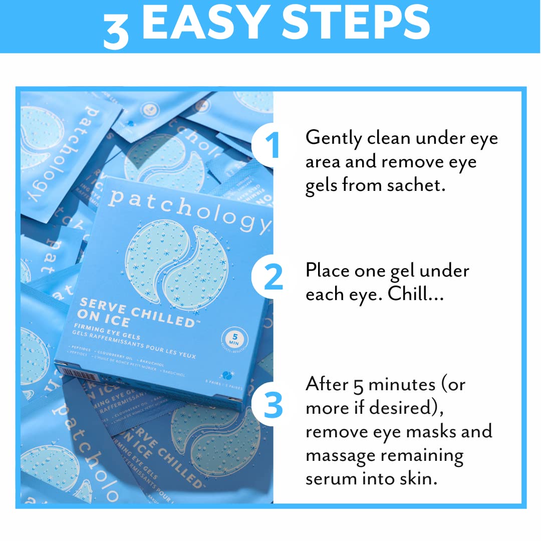 Patchology travel-friendly eye patches in compact packaging perfect for on-the-go self-care.