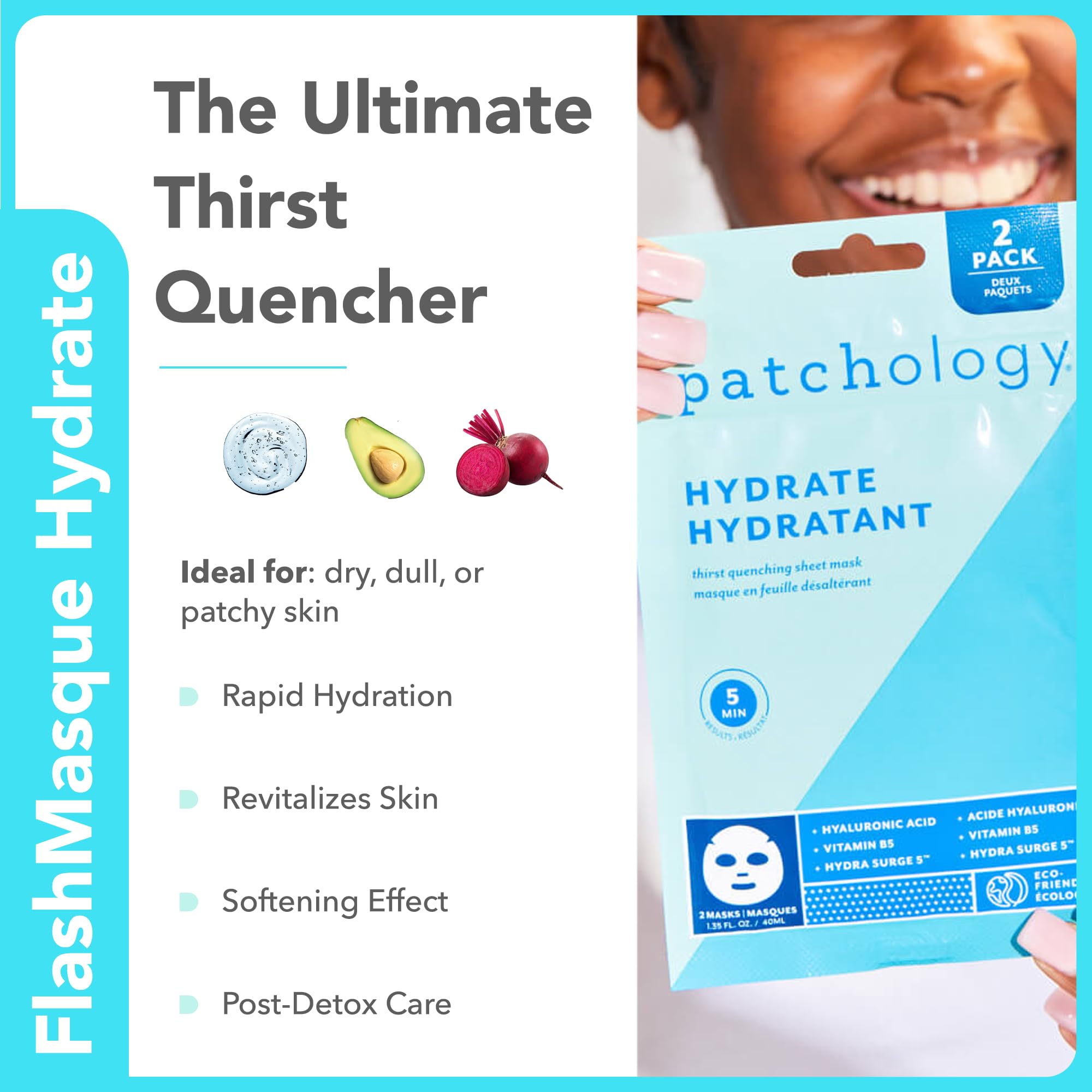 Patchology-variety-pack-product-display close-up shows multi-mask set for at-home spa sessions.