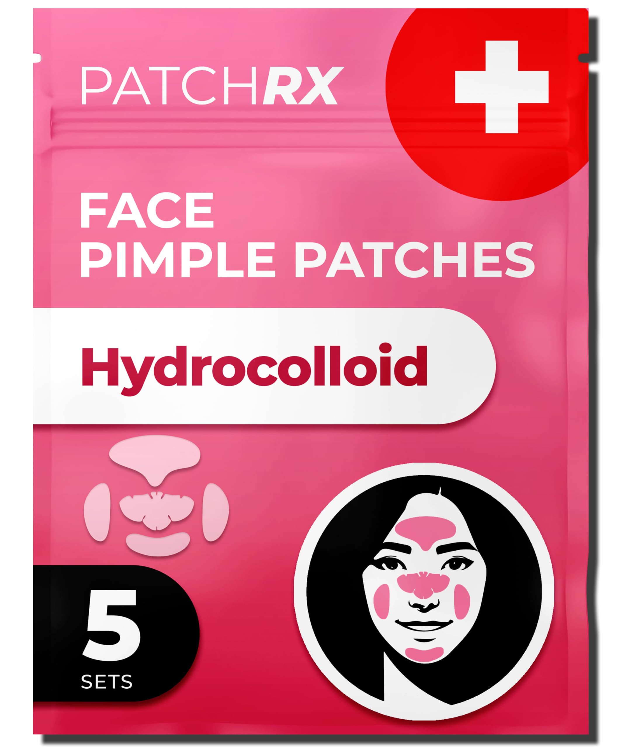 PatchRx full-face pimple patches kit shows five sets for everyday blemish care