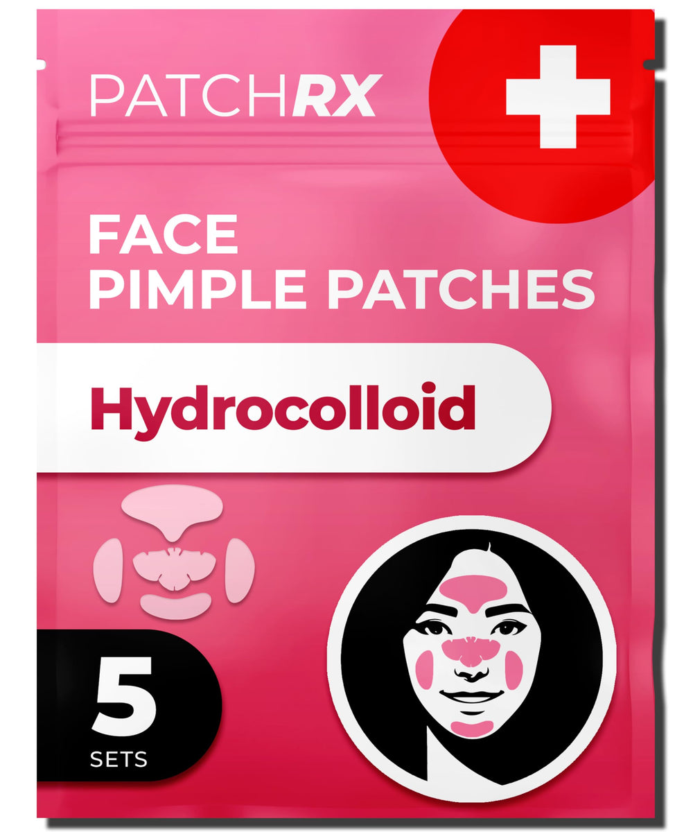 PatchRx full-face pimple patches kit shows five sets for everyday blemish care