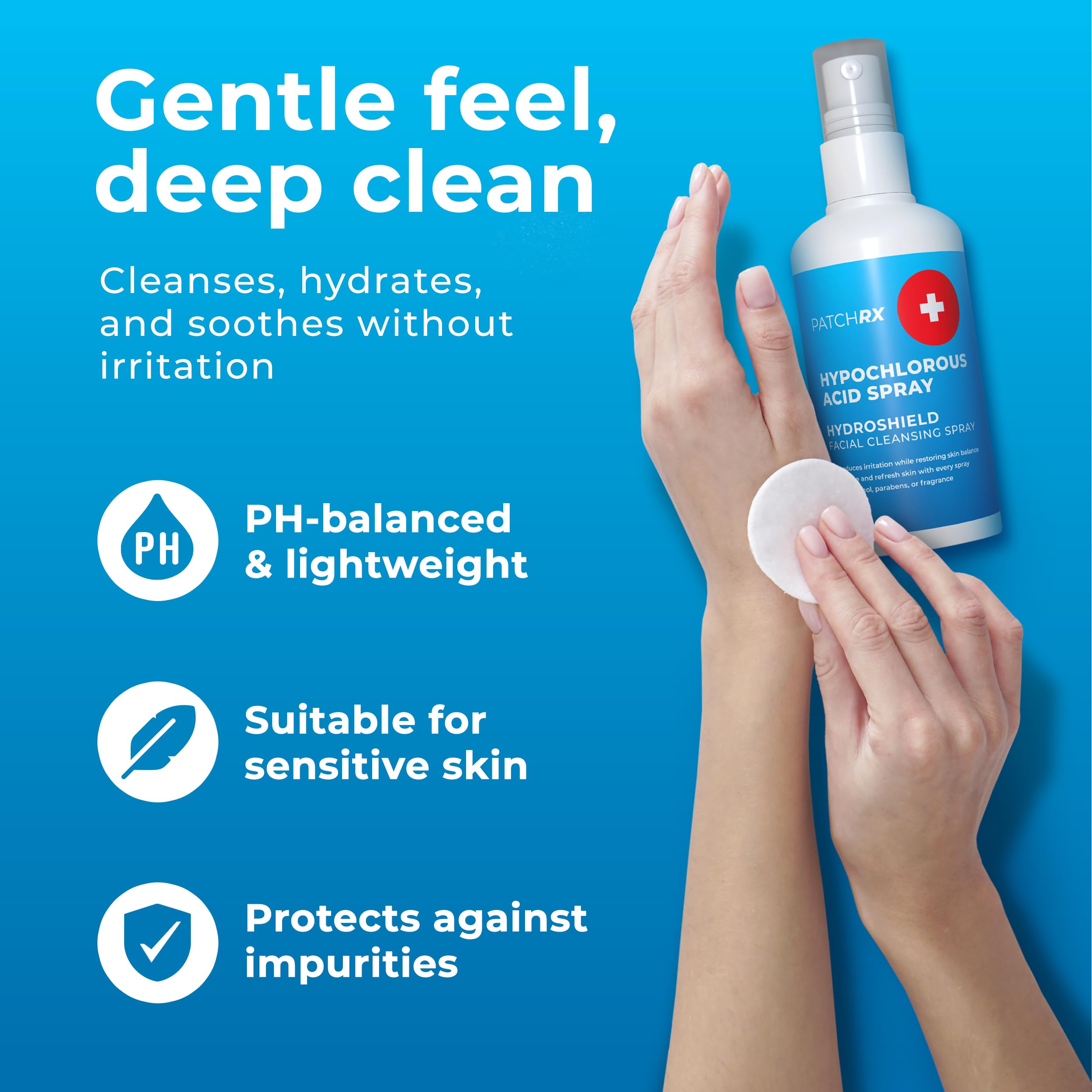 PatchRx Hypochlorous Acid Spray 8oz bottle for daily home skincare.