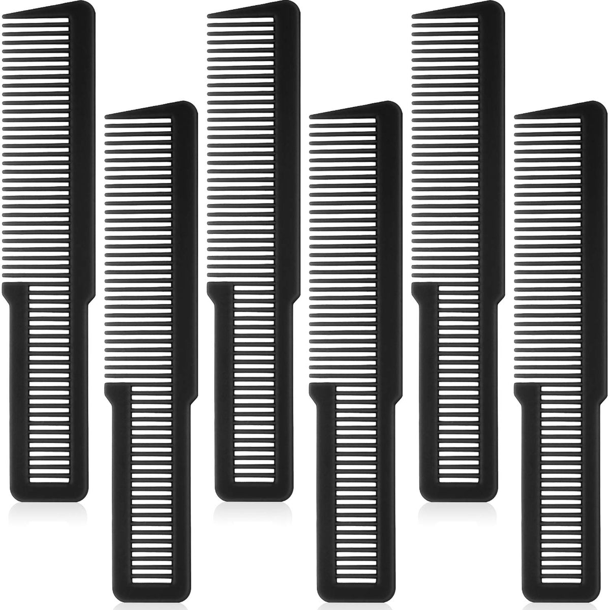 Patelai 6-piece clipper barber combs flat-top set in black for pros