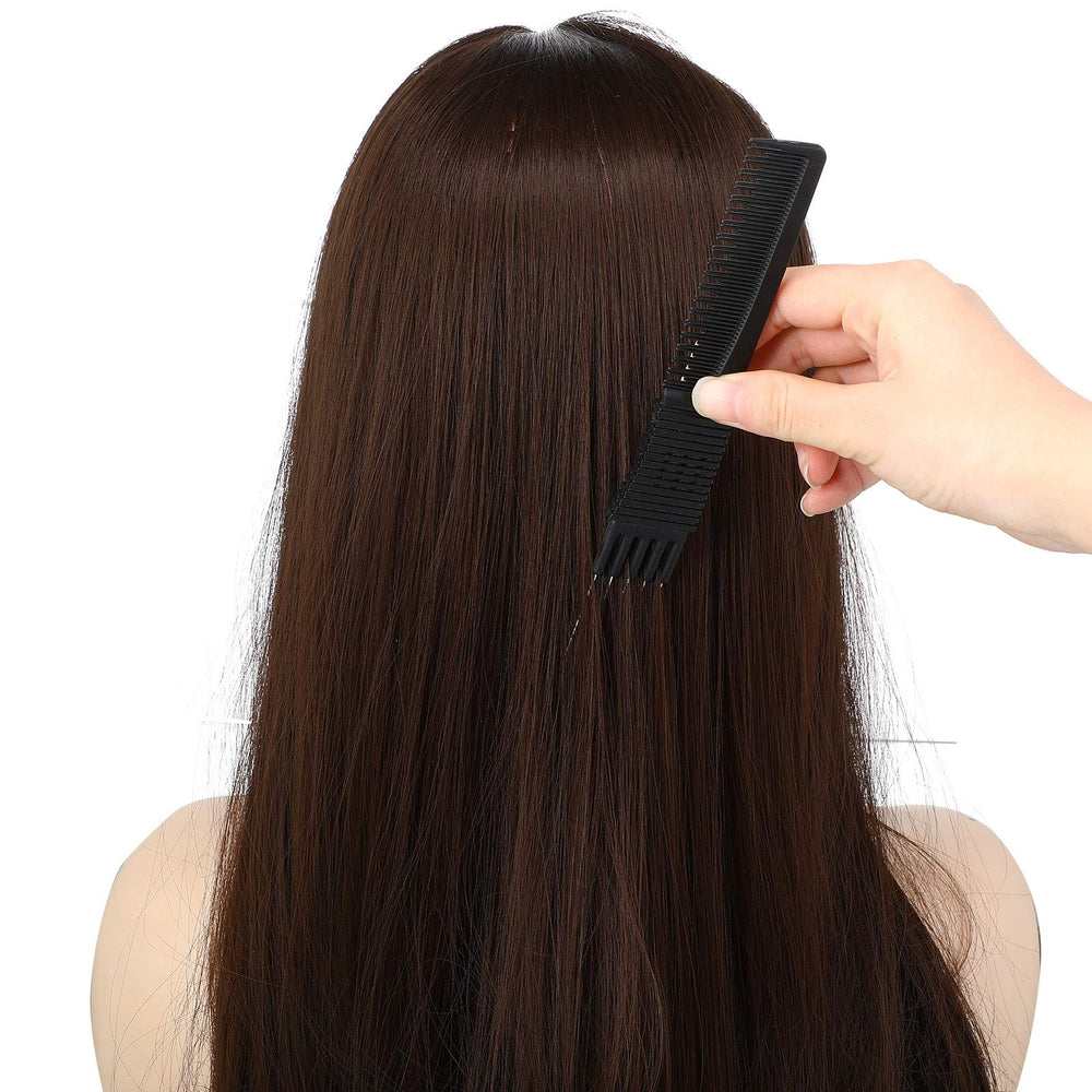 Patelai black-carbon-teasing-comb-closeup highlights durable metal prongs and sturdy design.