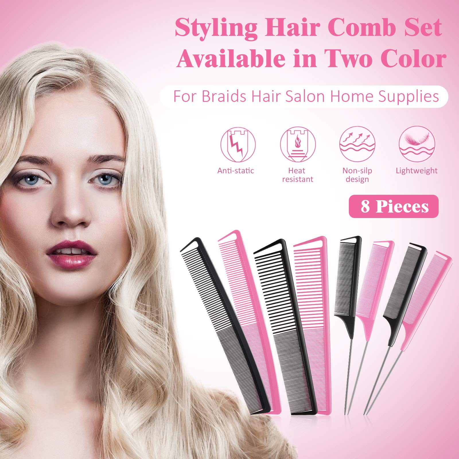 Patelai carbon fiber teasing comb texture showing durability and heat resistance.