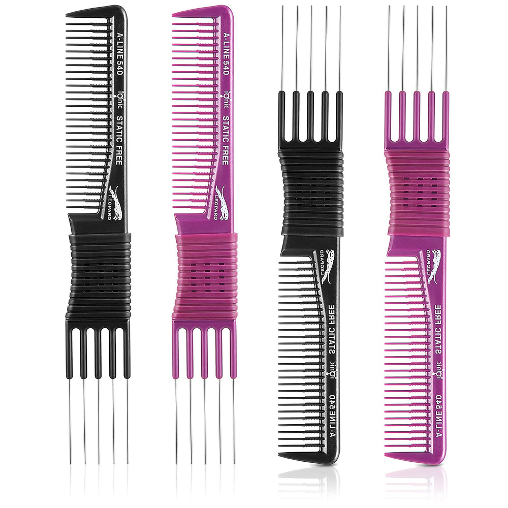 Patelai carbon lift teasing comb with metal prong for precise volume boosts