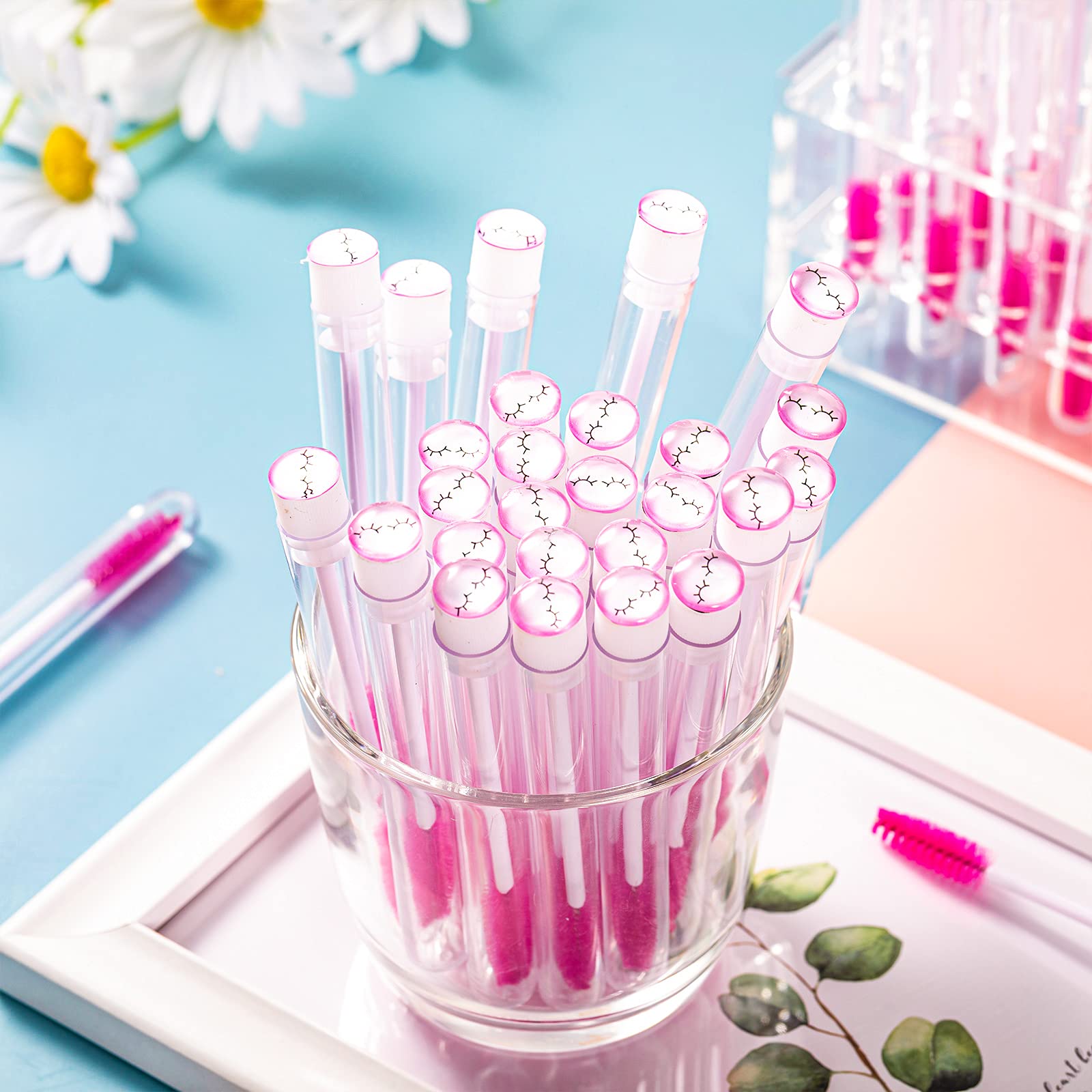 Patelai eyelash brush fiber closeup highlights soft bristles for gentle lash grooming.