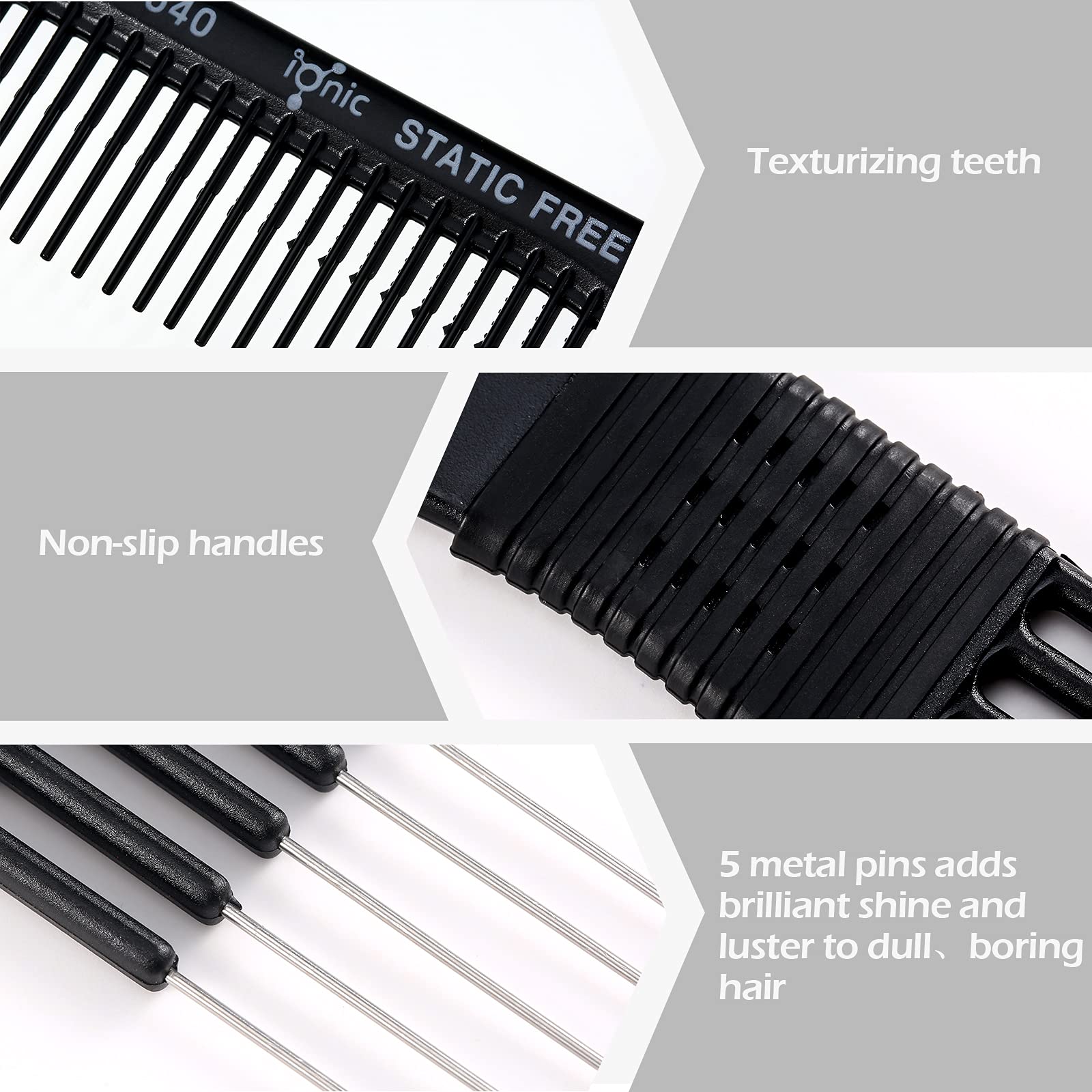 Patelai hair pick with five pins for effortless lift