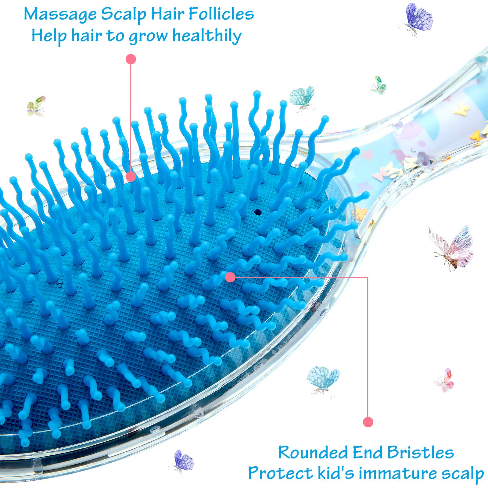 Patelai kids wet hair brush unicorn pattern adds playful detangling