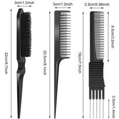 Patelai nylon-bristle-teasing-brush provides soft scalp massage while styling.
