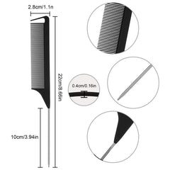 Patelai stainless steel pintail teasing comb for precise backcombing and detailing.