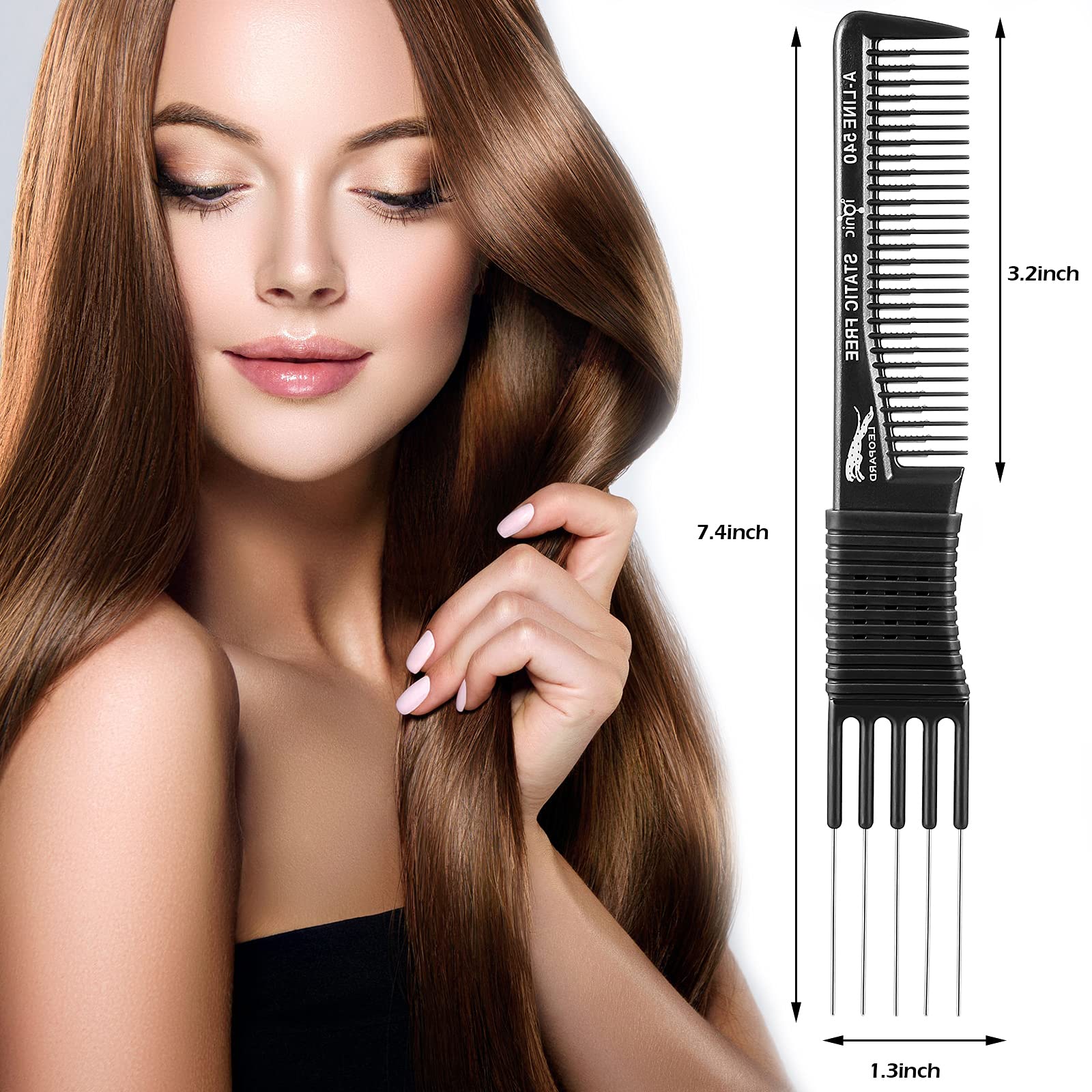 Patelai teasing comb anti-slip-handle provides secure grip during styling