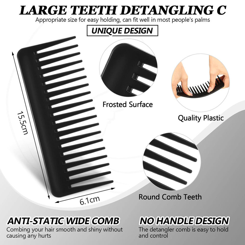 Patelai wide tooth comb no-handle design for portable travel detangling.