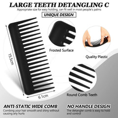 Patelai wide tooth comb no-handle design for portable travel detangling.