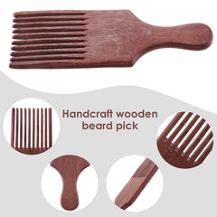 Patelai wooden hair-beard comb closeup showing anti-static, snag-free performance