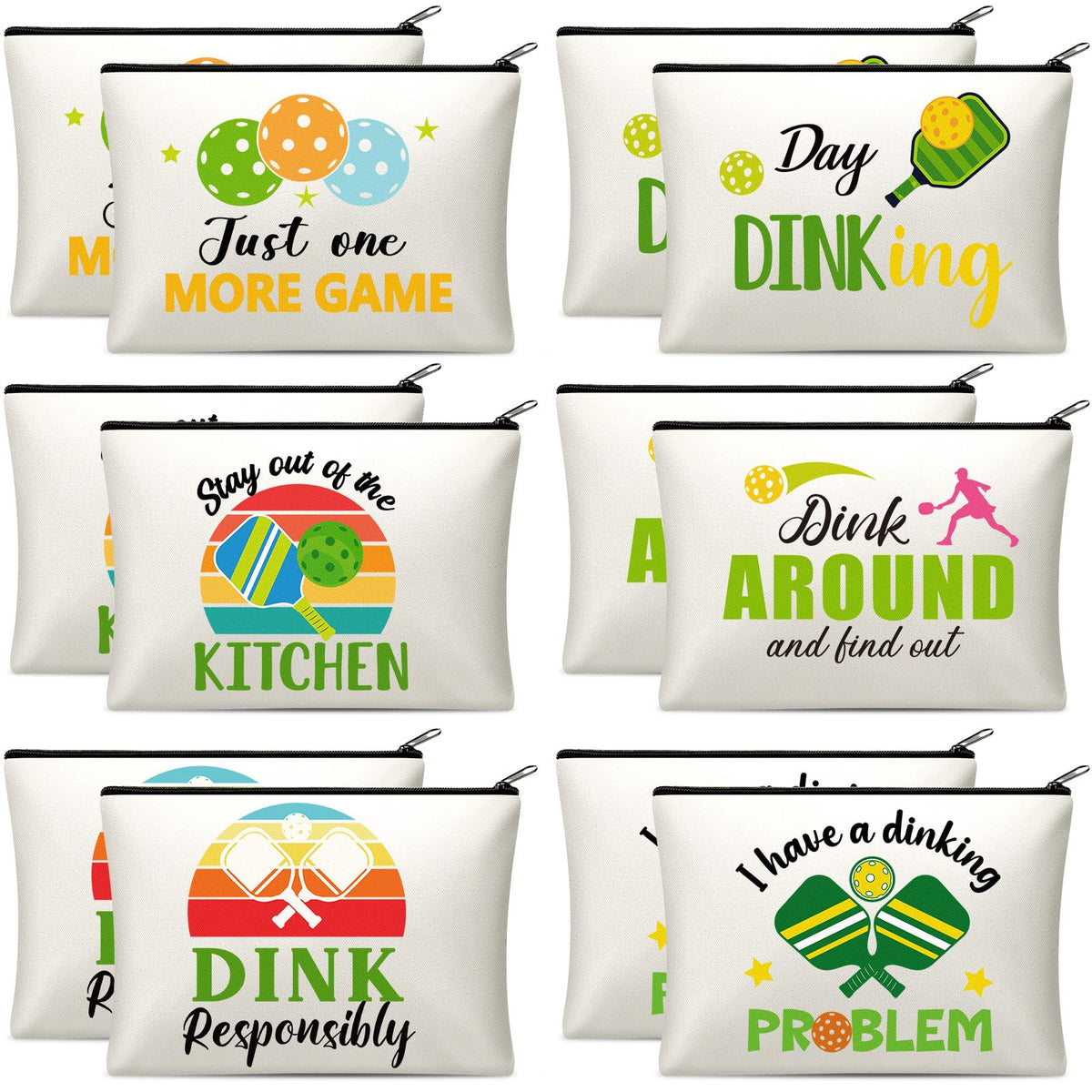 Paterr dink ball makeup bags full set in six styles for versatile travel storage.