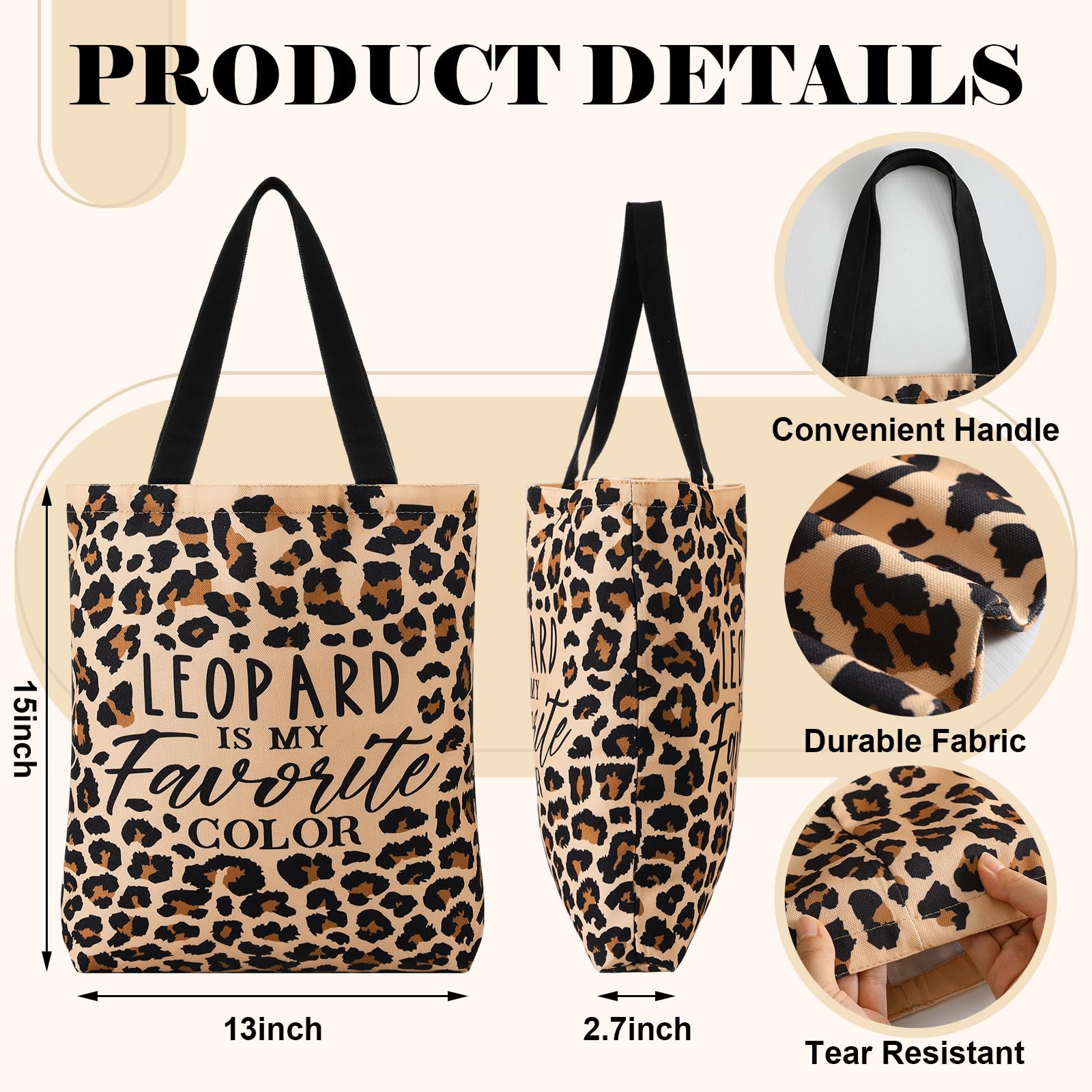 Paterr leopard makeup bag front view ideal for cosmetics storage