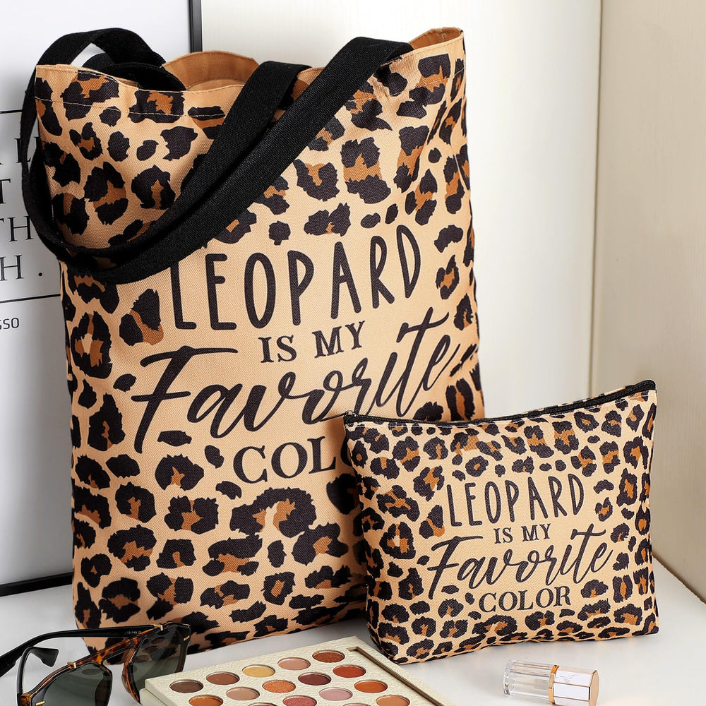 Paterr leopard makeup bag inside view shows compact cosmetic storage
