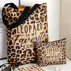 Paterr leopard makeup bag inside view shows compact cosmetic storage
