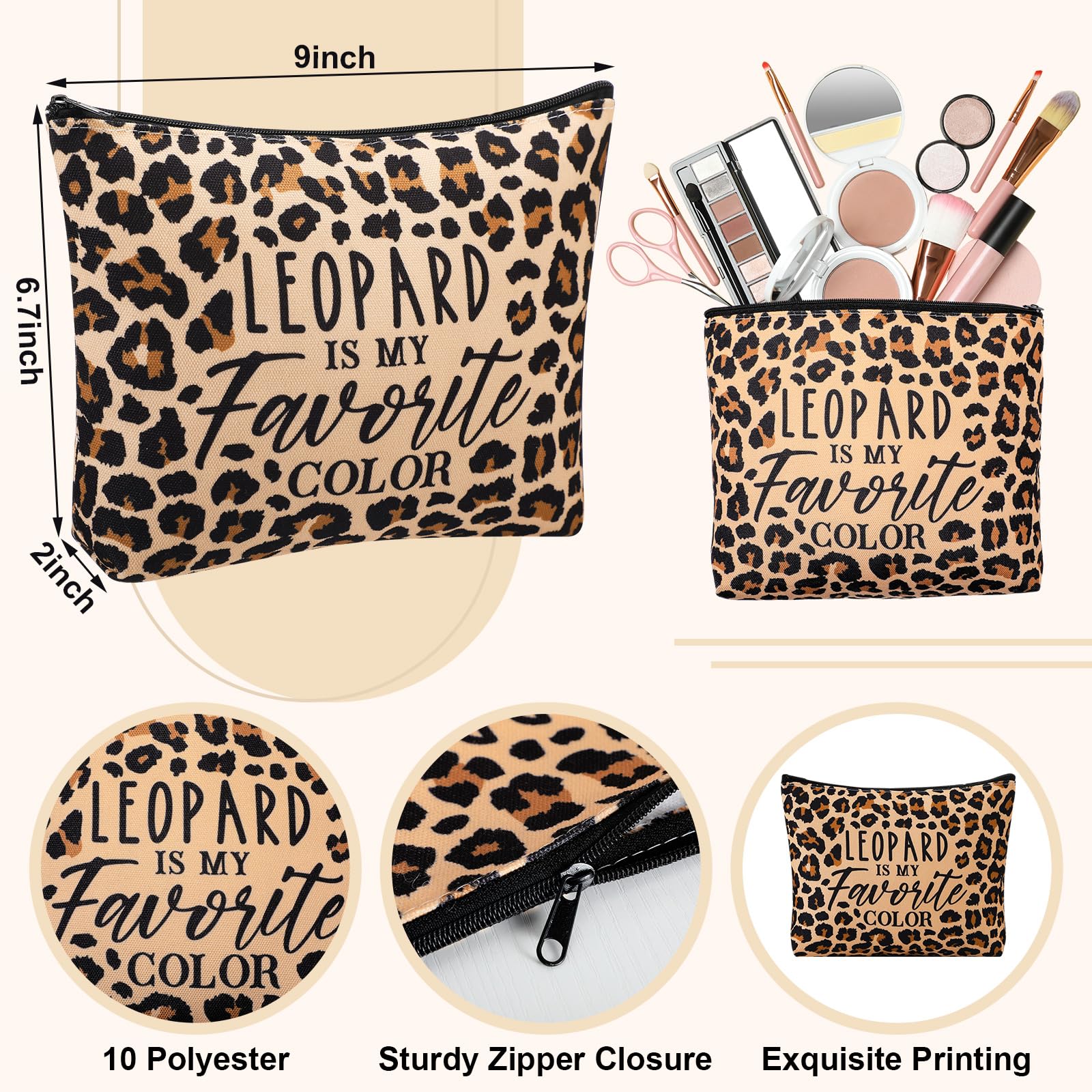 Paterr leopard tote bag full display demonstrating organized capacity