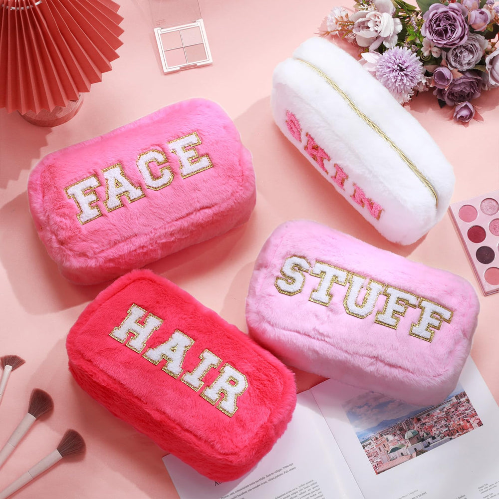 Paterr pink hair label bag keeps hair care items organized