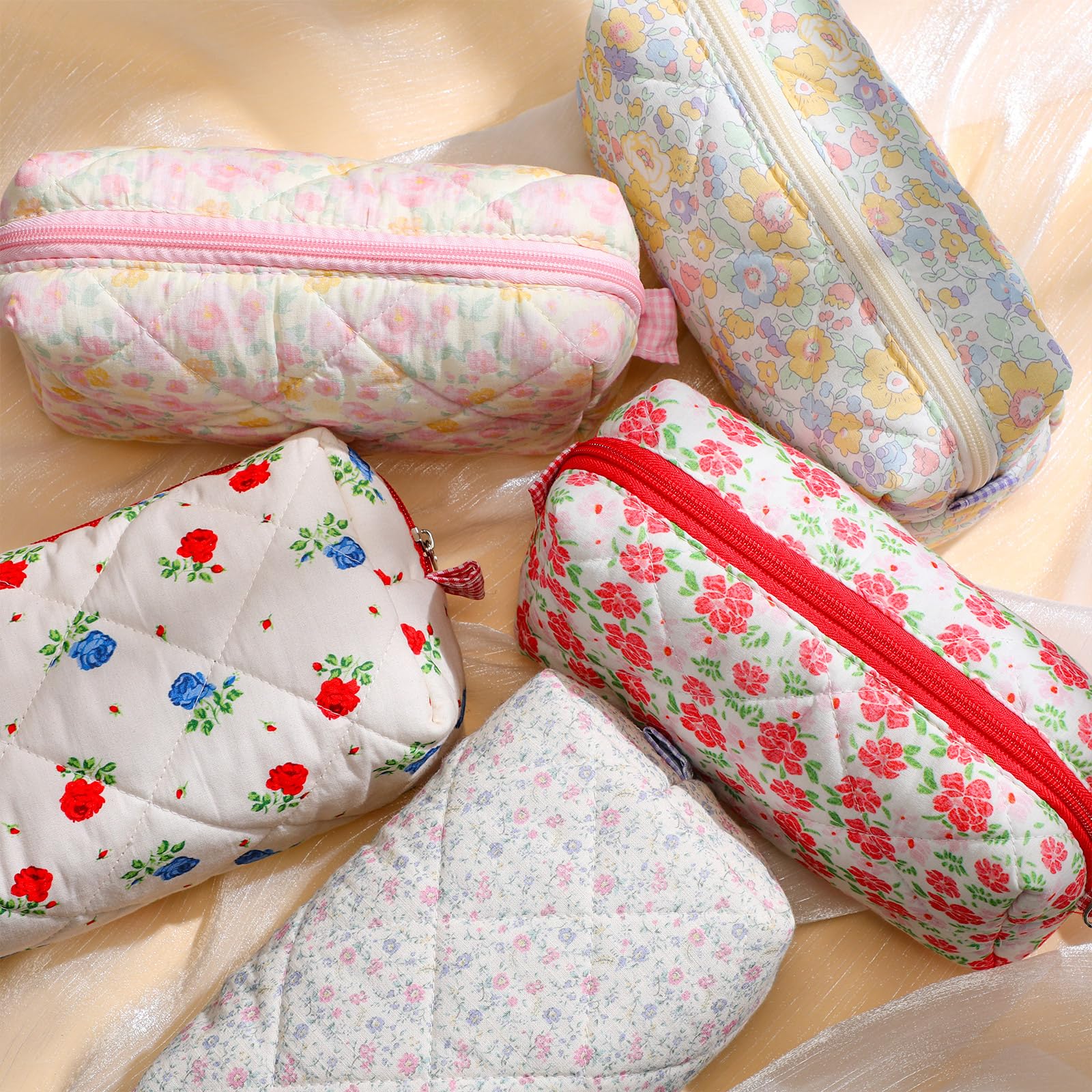 Paterr quilted makeup bag office-use for organized cosmetics at work
