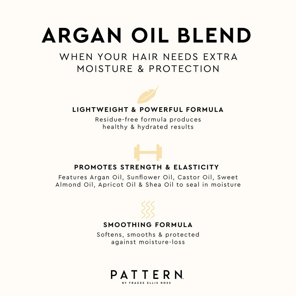 PATTERN Argan Oil Hair Serum packaging ready for routines.