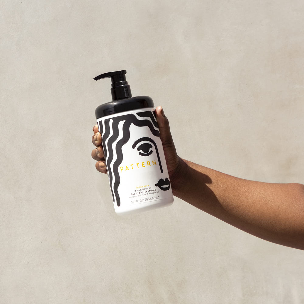 Pattern Intensive Conditioner swirl illustrates luxurious creamy formula.