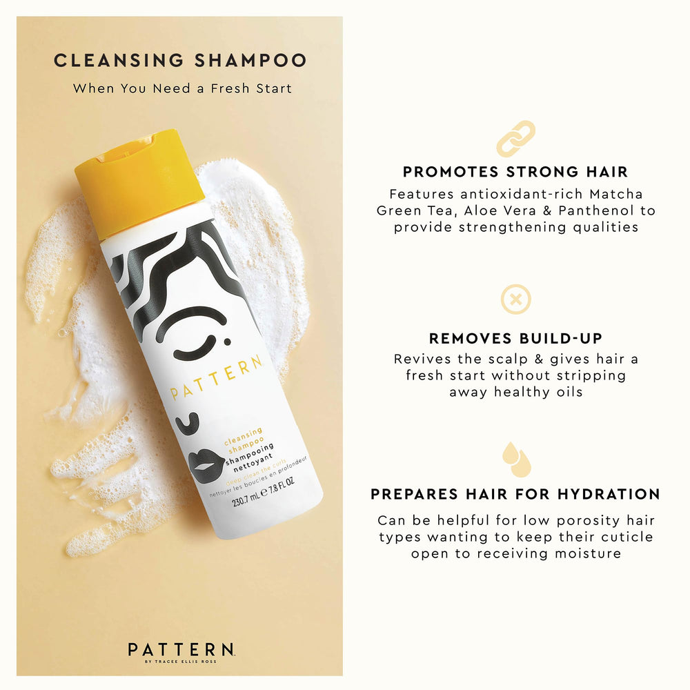 PATTERN Beauty shampoo lather image shows scalp cleansing for curls